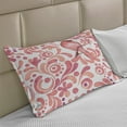 thumbnail image 2 of Watercolor Knitted Quilt Pillowcover, Bird on Tree Branch Floral Swirls Curves Little Dots Wildlife, Standard King Size Pillow Cover for Bedroom, 30" x 20", Coral Dried Rose White, by Ambesonne, 2 of 2