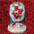 thumbnail image 3 of Bewildely Caja de regalo rosa con cubierta de vidrio Regalo de luz LED para el aniversario del día de San Valentín Kits de decoración para fiestas rojo Bewildely HA027363-01, 3 of 6