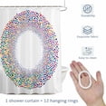 thumbnail image 4 of Circular Pattern Shower Curtain for Bathroom, Colorful Wave Point Retro Art Texture Waterproof Cloth Fabric Bathroom Accessories Set with 12 Rust Proof Plastic Hooks, 36"x72", 4 of 9