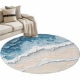 thumbnail image 2 of Area Rug 48in, Abstract Ocean Scene Oil Painting Art Floor Carpet Living Room Rug, Natural Sea Wave Beach Non-Slip Welcome Mat Indoor Rugs for Bedroom Dining Room, 2 of 9