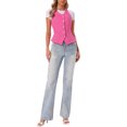 thumbnail image 2 of INSPIRE CHIC Women's Denim Vest Halter Neck Button Down Backless Jean Waistcoat XL Hot Pink, 2 of 6