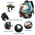 thumbnail image 3 of Sea Lion Airport Backpack Preppy Cute Mini Shoulder School Backpack Lightweight with Adjustable Shoulder Strap Large Capacity Printed Design, 3 of 6