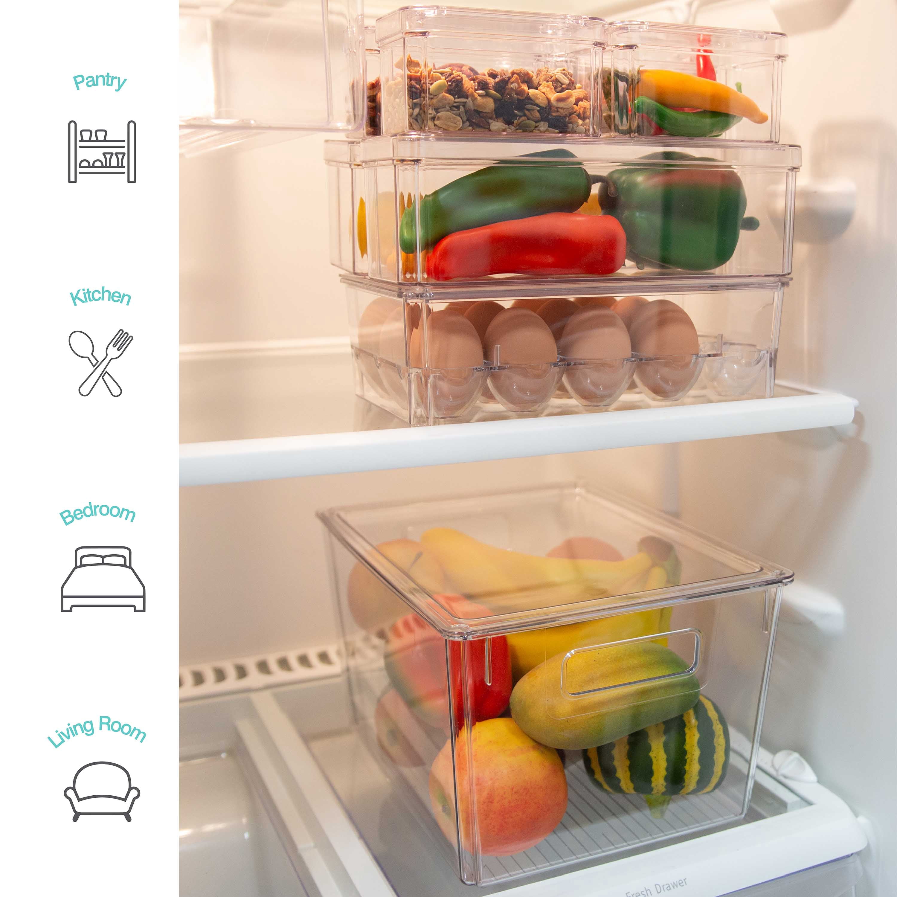 Kitchen Details Set of 8 Clear Refrigerator Organizers