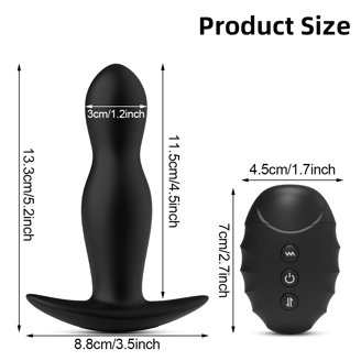 HEAVY HITTERS Premium Silicone Weighted Anal Plug for Men Women & Couples.  Long Wear Comfort Butt Plug Sex Toy. Weighted Core with Slim Neck and Base.  1.9 Inches Diameter, Black, Large. -