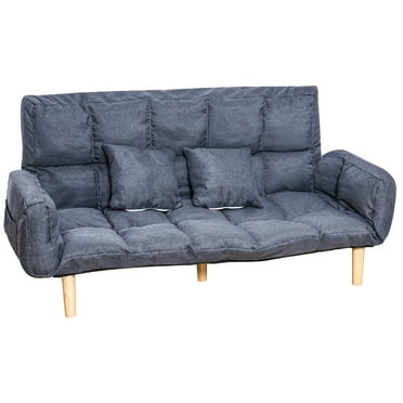 ZNNT Loveseat Sofa 54" 2 Seater Sofa Couch with Unfolded Armrest Modern Love Seat with 2 Pillows, Gray