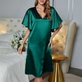 thumbnail image 2 of Elainilye Fashion Women's Sleepwear Printed Comfortable Loose Sleeveless Casual Nightdress Dress Pajamas,Green, 2 of 9