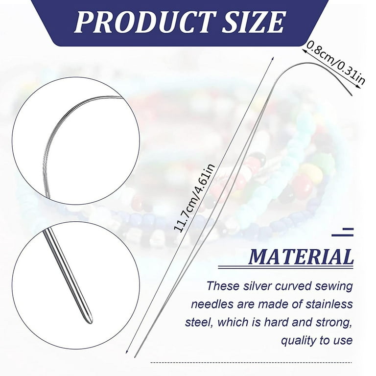 Steel Beading Needles with Hook for Bead Spinner 