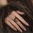thumbnail image 3 of YIEMEEN Crescent and Rose Open Adjustable Ring Statement Jewelry for Special Occasions, 3 of 10