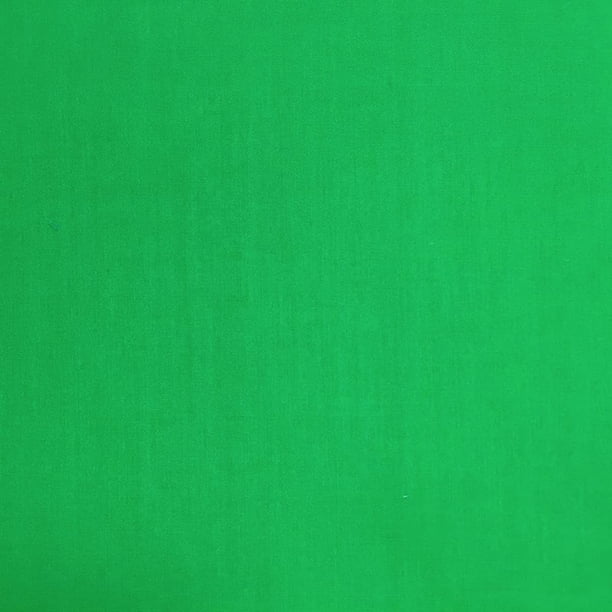 Tela popelina de poliéster y algodón verde Kelly Pico Textiles, rollo de 4 yardas