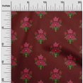 thumbnail image 1 of oneOone Organic Cotton Poplin Twill Fabric Leaves & Floral Block Decor Fabric Printed BTY 42 Inch Wide, 1 of 4