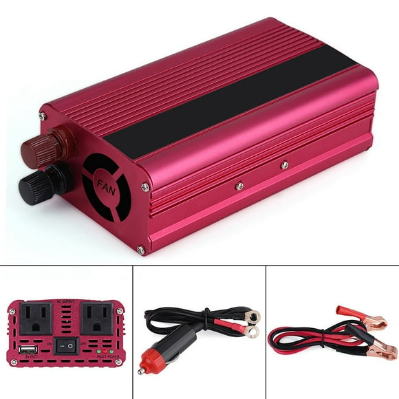 Inversor De Corriente, Inversor De Corriente De 1500 W Convertidor De De 12 V A 110 V De CA Con Un Solo Puerto USB Adaptador De Cargador De 3,1 A Abrazaderas De Batería Cable De