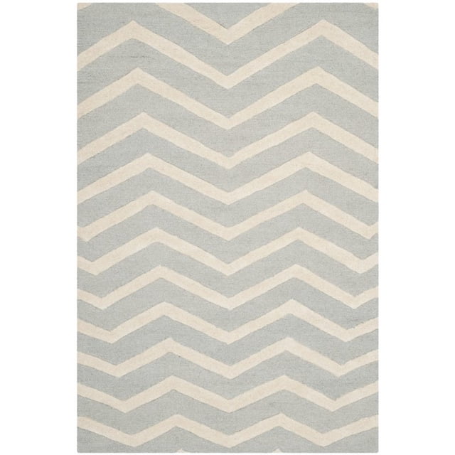 Safavieh Cambridge 2'6" X 8' Hand Tufted Wool Rug in Gray and Ivory