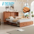 thumbnail image 2 of Mjkone Queen Murphy Bed Cabinet with Mattress and USB Charging Station, Folding Chest Bed For Living Room/Bedroom/Guest Room, Red, 2 of 8