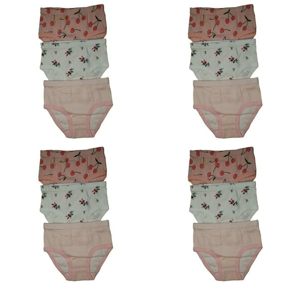 12 Packs Toddler Little Girls Kids Underwear Cotton Briefs Size 2T 3T 4T 5T 6T 7T