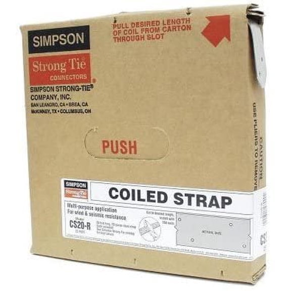 Simpson Strong-Tie Structural Strap CS20-R - 20-Gauge Steel Coil Strap - 4 Pack, 1-1/4" x 25'