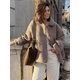 thumbnail image 4 of Abrigos informales de lana de cordero con solapa y una hilera de botones para mujer, chaquetas de gran tamaño lisas con bolsillos a la moda, ropa de calle cálida de otoño 2024, 4 of 5