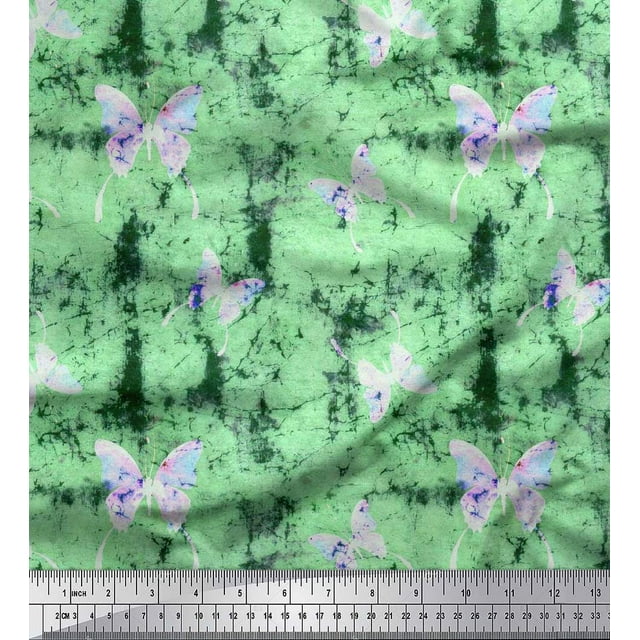 Soimoi Tissu de Velours Vert Imprimé par Yard 58 Pouces de Large