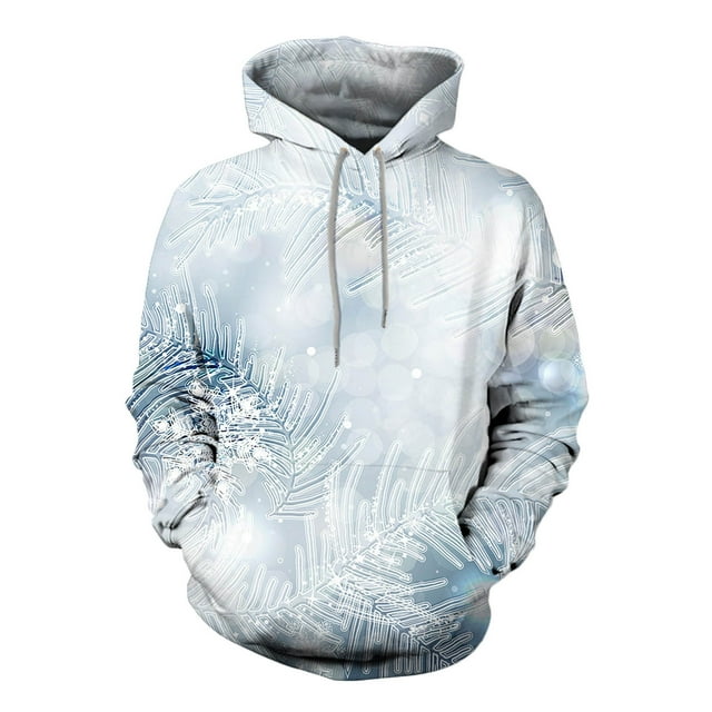 RKSTN Chandails à Capuche pour Hommes Mode Automne Chandail en Molleton Doux Mode Décontractée Impression Numérique chandail à Manches Longues Col Rond Blouse Chandail en Molleton pour Hommes