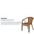 thumbnail image 5 of Flash Furniture 3 Pack Cadiz Series Burning Brown Rattan Restaurant Patio Chair with Dark Red Bamboo-Aluminum Frame, 5 of 14