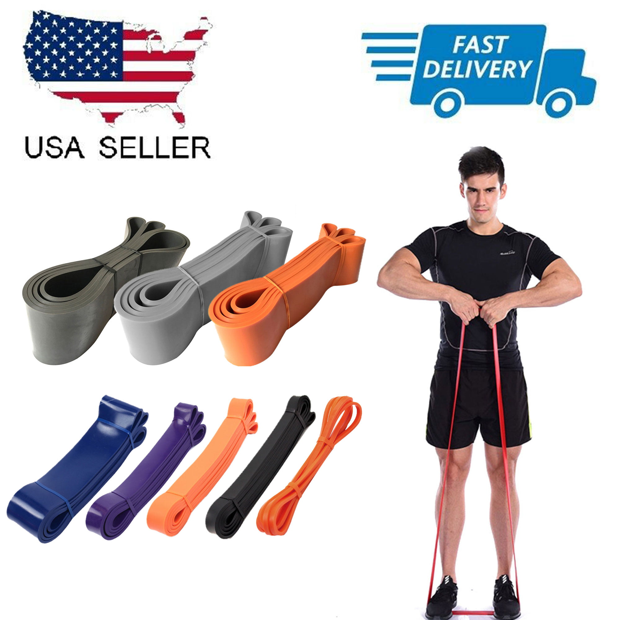 Details about   Heavy Duty Resistance Bands Loop Power Gym Fitness Exercise Yoga Workout Pilates 