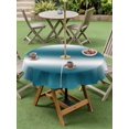 thumbnail image 4 of Outdoor Tablecloth with Umbrella Hole for Patio/Picnic/Party/Camping, Ombre Dark Teal Waterproof Table Cloth Round Cover Washable, Modern Abstract Art Gradient (Dia 54"), 4 of 9