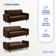 thumbnail image 3 of Sillón Sofá Cama Austin Reclinable 3 Posiciones Tipo Cuero Cómodo Chocolate, 3 of 7