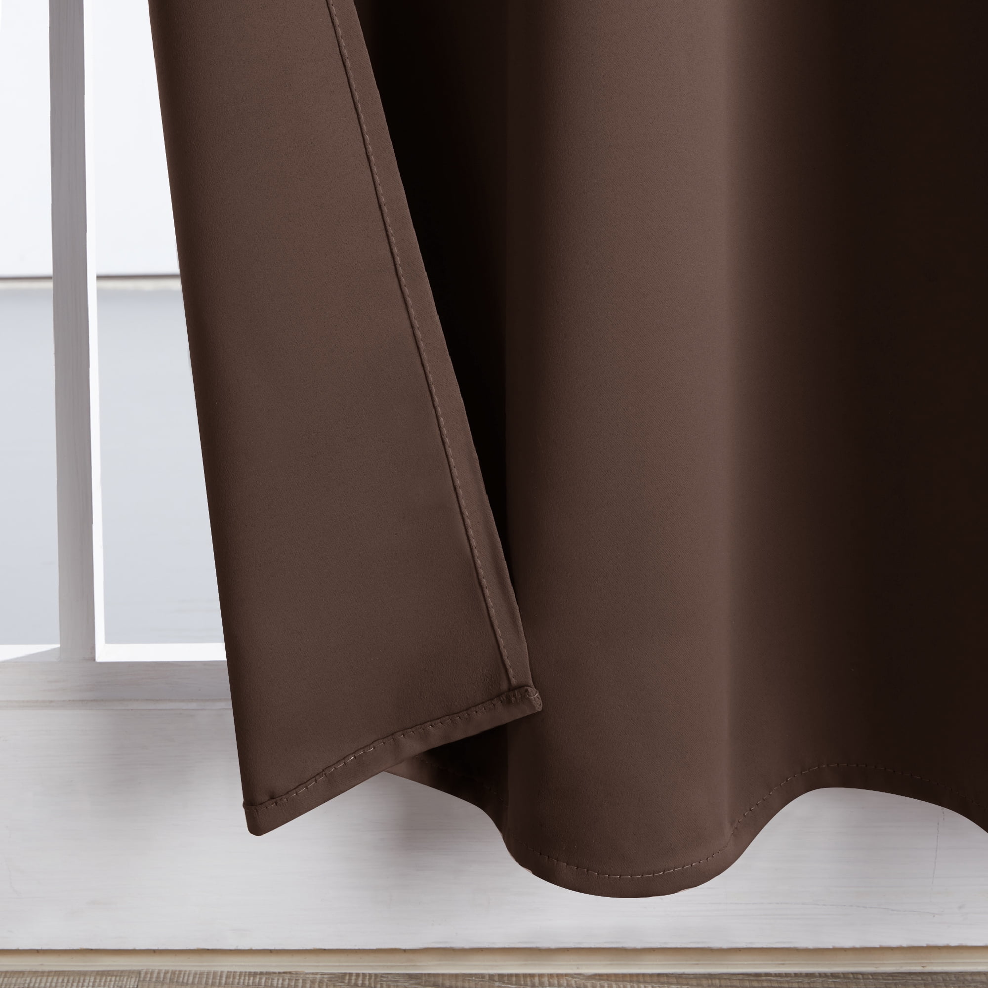 Deconovo Thermal Insulated Solid Grommet Blackout Curtains for Nursery (Chocolate, 42"x54", Set of 2 Panels)