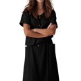 thumbnail image 3 of Jaimenalin Summer Skirt Set Women 2 Piece Outfits Short Sleeve Top Elastic Waist Maxi Dress Sets with Pockets Black S, 3 of 8