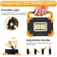 thumbnail image 4 of Reflector LED recargable, 10 W 750 lm, reflector de sitio de construcción, luz de trabajo con USB, 4 modos de reflector impermeable para caminatas, sitios de construcción y uso de emergencia (paquete JAMW Sencillez, 4 of 4