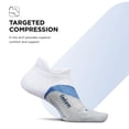 thumbnail image 3 of Feetures Elite Light Cushion No Show Tab Ankle Socks - Sport Sock with Targeted Compression - White Tide , Large (1 Pair), 3 of 7