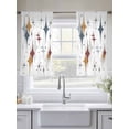 thumbnail image 5 of Blue Red Diamond Sheer Curtains 54 Inch Length 2 Panels Set Window Treatments, Modern Geometric Middle Century Rod Pocket Semi Curtains for Living Room/Bedroom/Kitchen Décor, 104"W x 54"L, 5 of 7