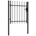 thumbnail image 5 of vidaXL Fence Gate Single Door with Spike Top Steel 39.4"x39.4" Black, 5 of 8
