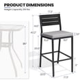 thumbnail image 4 of Crestlive Products Outdoor Bar Stools Set of 4,  for Deck, Patio, Backyard, Garden, Poolside, Light Gray, 4 of 7
