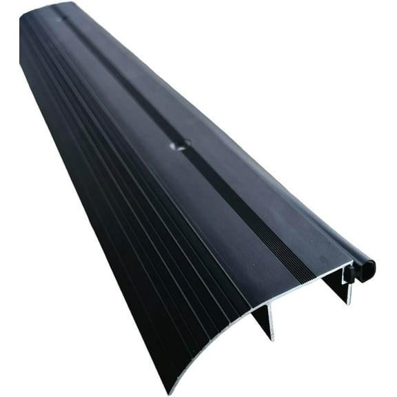 The KC Hardware 3-5/16 in. X 1 in. High Profile Aluminum and Vinyl Outswing Door Threshold Strip for Exterior Doors and Doorways - 36 Inch, Black, KCS-012224