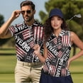 thumbnail image 3 of HUIACONG Vintage American Flag Print Golf Shirts for Men Quarter Zip Short Sleeve Matching Couple Outfits Quick Dry Patriotic Mens Shirts Casual Collared Tops for Golf Outdoor Sports Activities Man L, 3 of 7