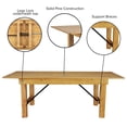thumbnail image 4 of Flash Furniture 8' x 40" Rectangular Antique Rustic Light Natural Solid Pine Folding Farm Table, 4 of 9