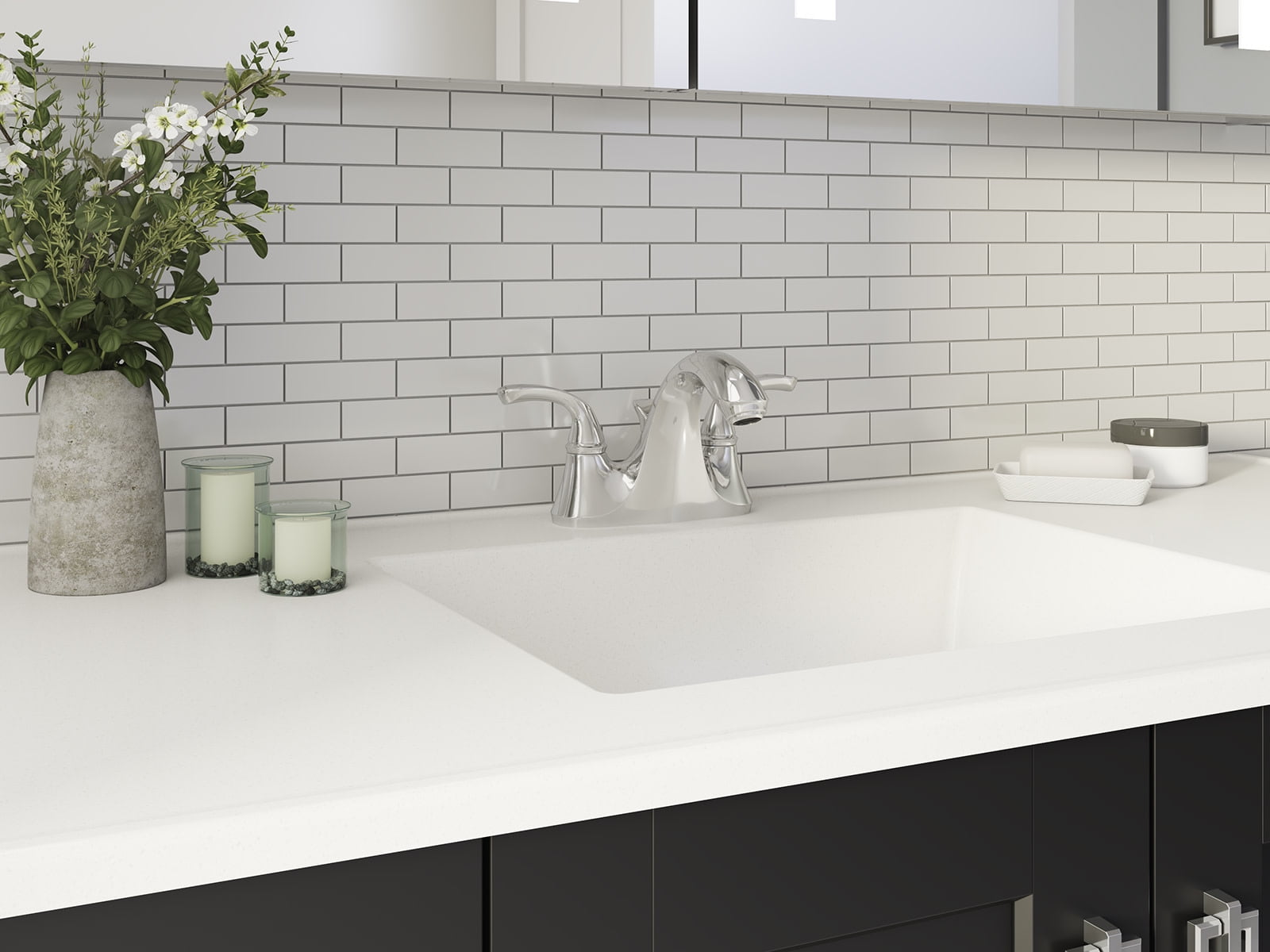Kohler  Forte Sculpted Lever Handles Centerset Bathroom Sink Faucet