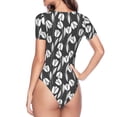 thumbnail image 4 of Naloa Tulips Flowers Women's Short-Sleeved Onesie, One-Piece Swimsuit for Parties, dates, clubs - Medium, 4 of 9