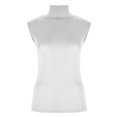 thumbnail image 4 of Hfyihgf Tank Tops for Women's Mock Turtleneck Top Summer Basic Sleeveless Stretch Ribbed Slim Fit Shirt(White,XL), 4 of 8