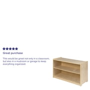 Flash Furniture Hercules Wooden 2 Section School Classroom Storage Cabinet for Commercial or Home Use - Safe, Kid Friendly Design - 24H x 36L (Natural)