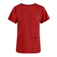 thumbnail image 4 of DYTTDG Plus Size Women's V-Neck Tunic Top, Short Sleeve with Pockets, Solid Color Casual Loose Fit Blouse (L-5XL), 4 of 6