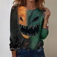 thumbnail image 2 of Trgacdwlo Halloween Sweatshirt for Women Vintage Halloween Graphic Long Sleeve Womens Tunic Tops Funny Pumpkin Graphic Fall Pullover for Women, 2 of 8