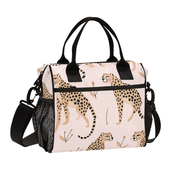 Cheetahes Leopard Cooler Bag Lunch Bag Soft Cooler Cooling Tote Insulated Lunch Box for Adult Men Women