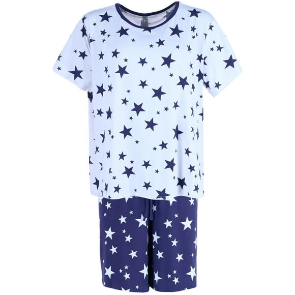 PJ Couture Ensemble de Pyjama Court à Imprimé d'Étoiles (Grande Taille pour Femmes)