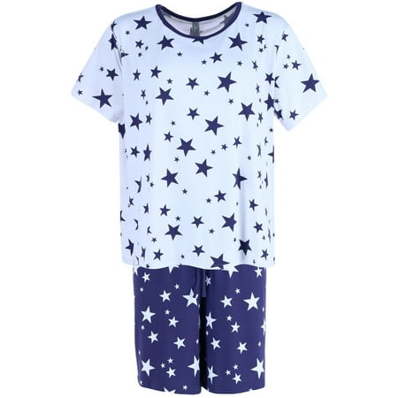 

PJ Couture Star Print Short Pajama Set (Women s Plus)