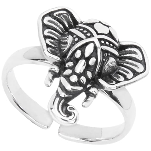 Hemoton  Vintage Rings Adjustable Sterling Silver for Women Bracelets Elephant