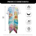 thumbnail image 6 of SCRAWLGOD Sea Turtle Plumeria Print Womens Swimsuit Coverup Open Front Loose Kimono Swimsuit Cover Up Breathable Bathing Suit Cover Up for Beach Party, 6 of 6