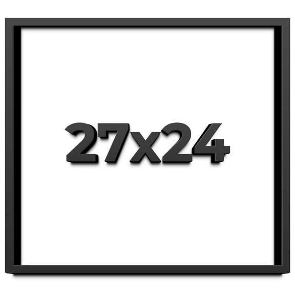 27x24 Shadow Box Frame Black | 1 inches Deep Real Wood Contemporary Shadowbox Display Frame | UV