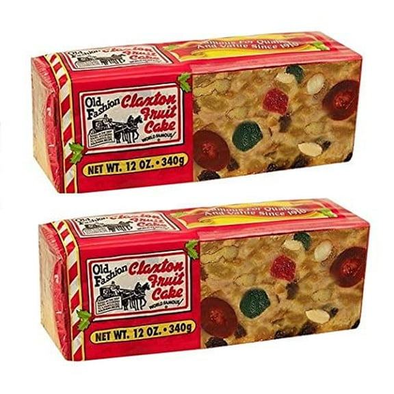 Claxton Old Fashion Holiday Fruit Cake, 12 Oz. Pack of 2