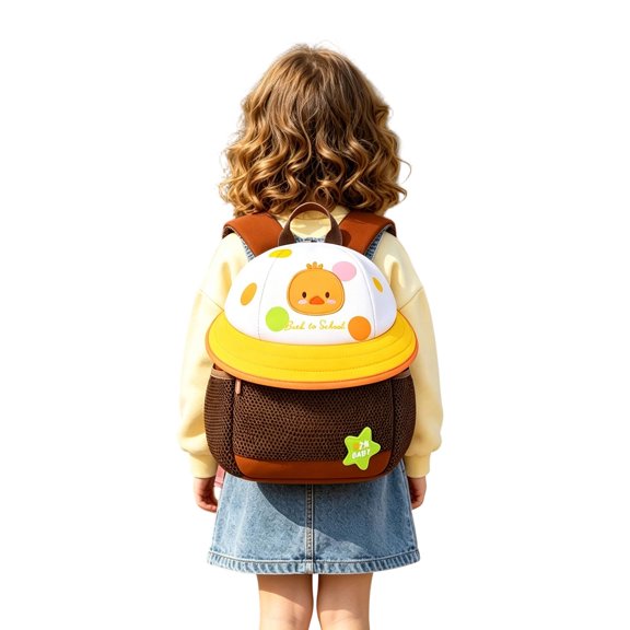 Cute Mushroom Backpack with Zipper, Spacious Compartment for Daily Use